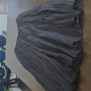 NWT J.Crew Semi Sheer Linen Blend Drawstring Black Maxi Skirt, Size XL